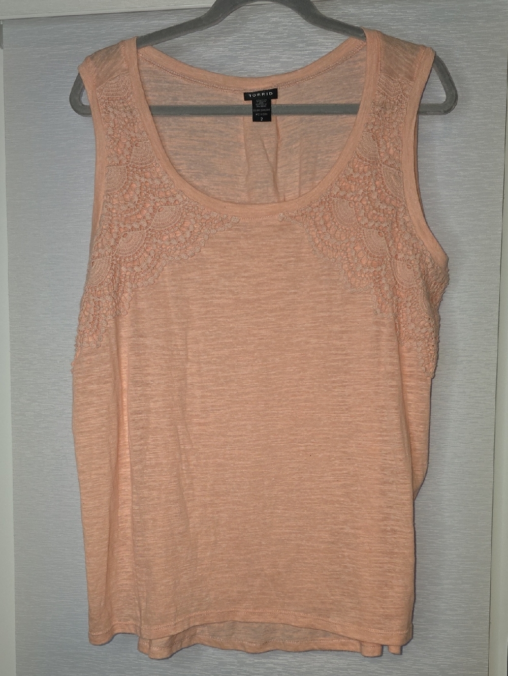 torrid Peach Lace Trim Scoop Neck Tank